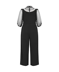 City Chic Women's Phoenix Sheer Sleeve Jumpsuit