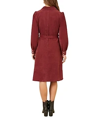 Yumi Women's Cord Midi Shirt Dress