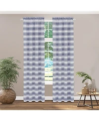 Kate Aurora 1 Piece Isabelle Abstract Rod Pocket Semi Sheer Window Curtain Panel