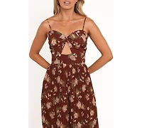 Petal and Pup Women's Alice Wide Leg Jumpsuit - Brown Floral