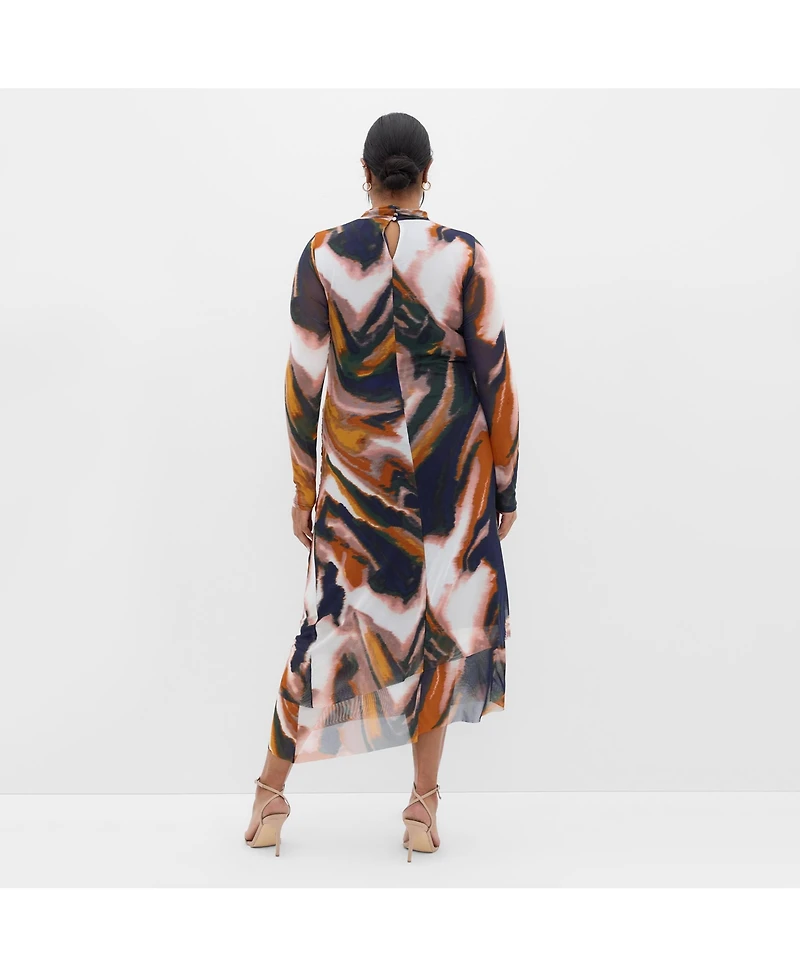 City Chic Women's Zia Print Ruched Dress