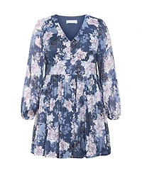 City Chic Women's Silver Blossom Mini Dress