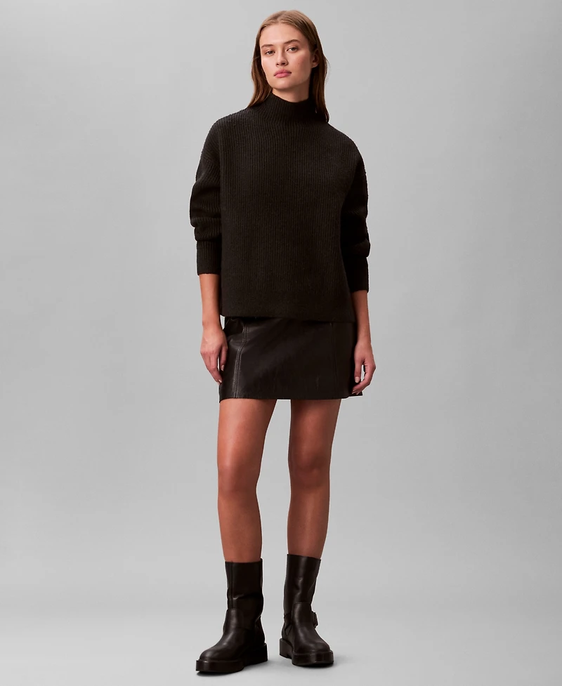 Calvin Klein Women's Relaxed Turtle Neck Sweater
