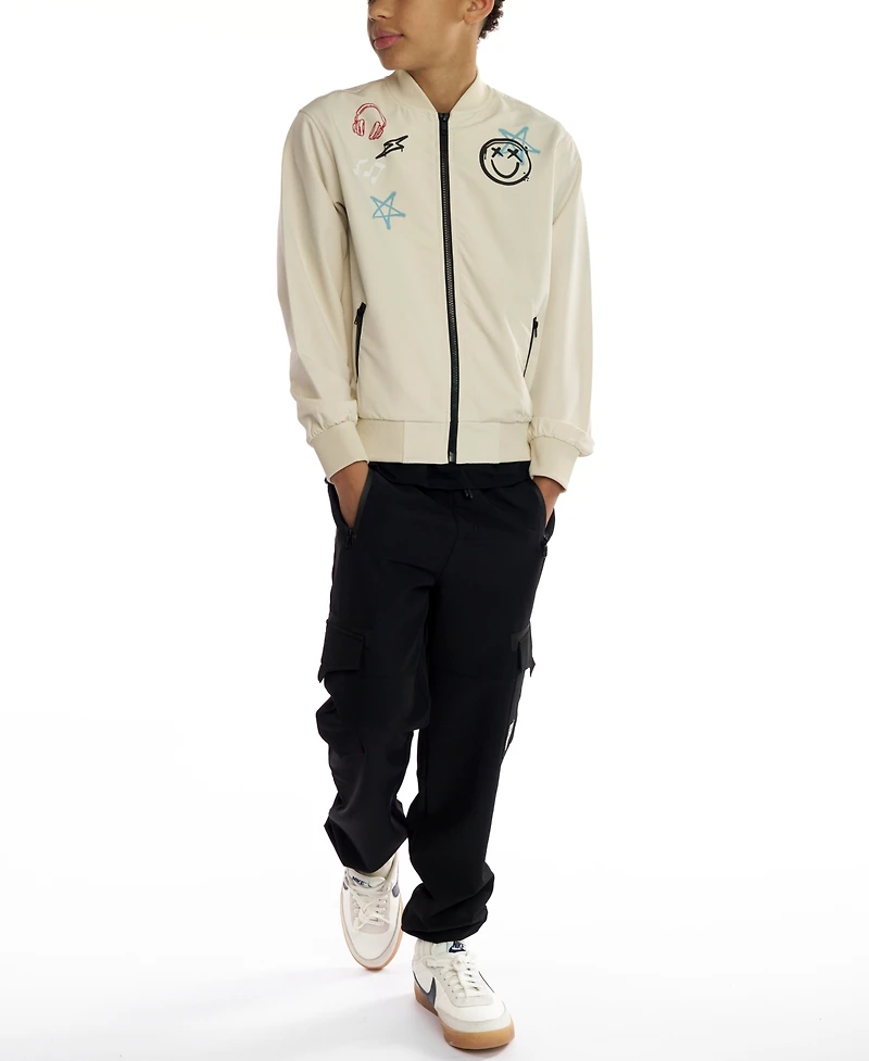 Sovereign Code Boys 5-20 Pierce Graphic Varsity Bomber Jacket