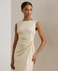 Lauren Ralph Women's Buckle-Trim Metallic Gown