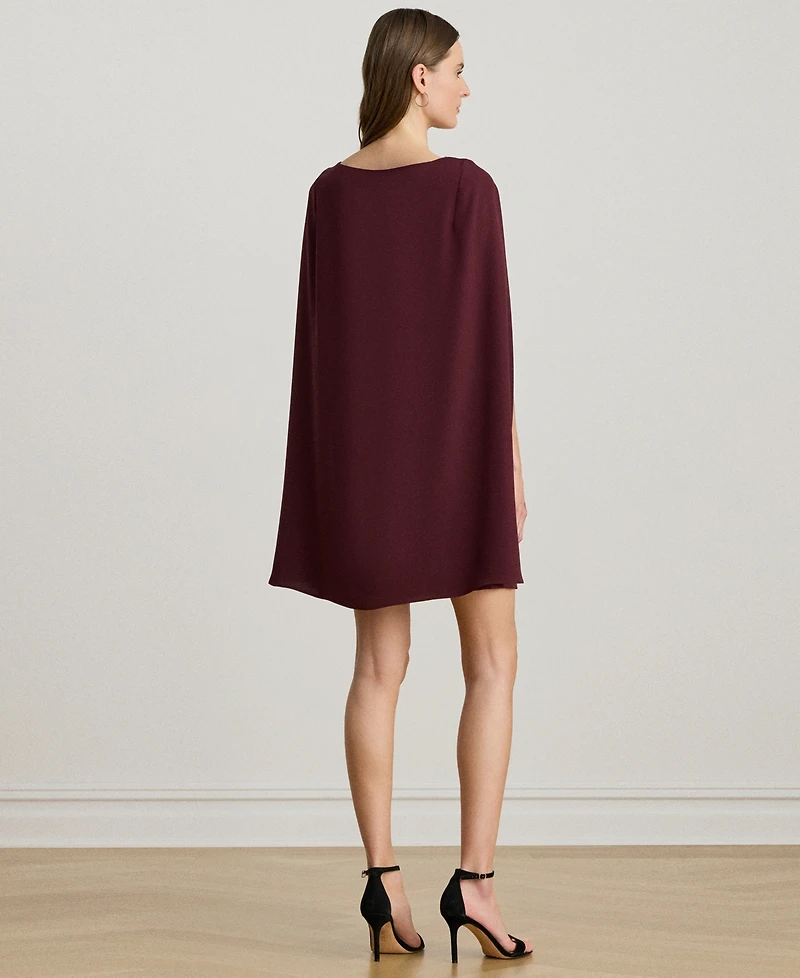 Lauren Ralph Women's Caped Crew Neck Cocktail Dress