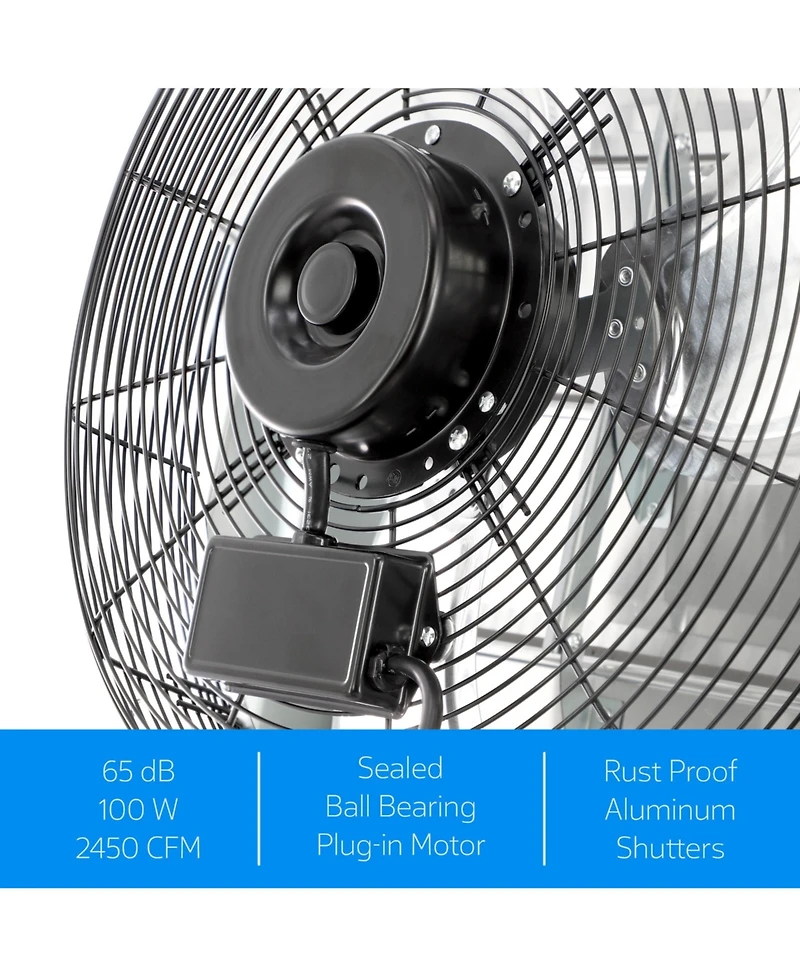 Vie Air 18 Inch Shutter Exhaust Fan with Power Cord