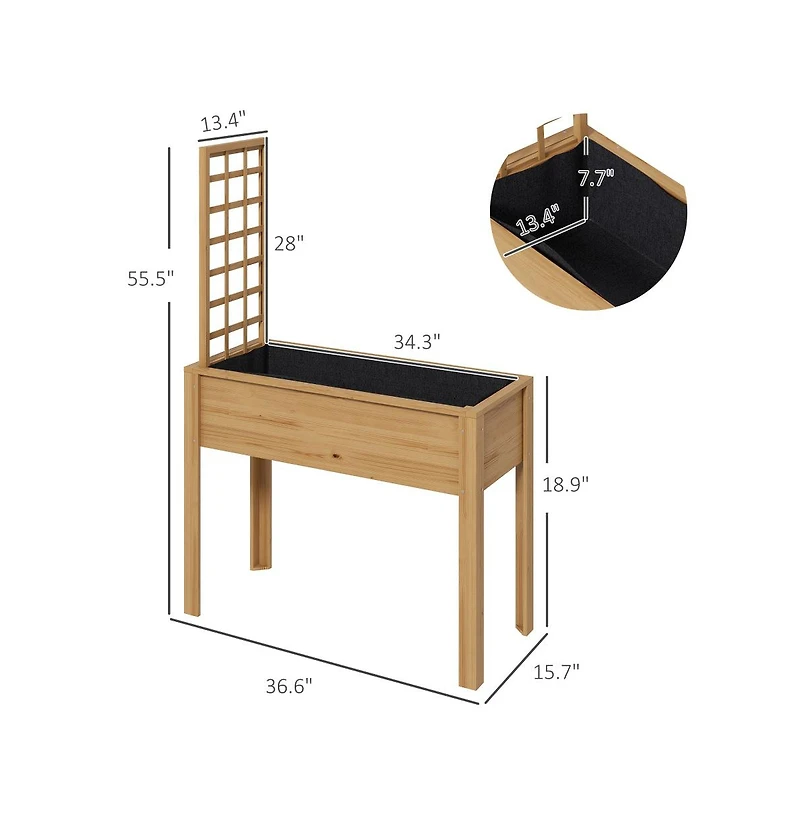 Chic Crate Outsunny Raised Garden Bed with Trellis