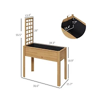Chic Crate Outsunny Raised Garden Bed with Trellis