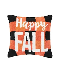 Happy Fall Hooked Throw Pillow, 18" x 18"