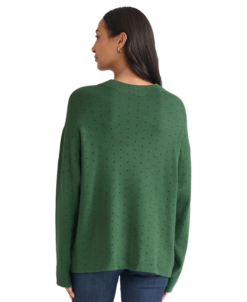 Jones New York Women's Funnel Mock Neck Heatset Sweater