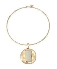 Robert Lee Morris Soho Ivory Molten Disc Statement Pendant Wire Necklace