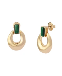 Robert Lee Morris Soho Malachite Molten Doorknocker Earrings