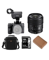Sony FX30 Super 35 Cinema Line Camera with Xlr Handle Unit with E 15mm f/1.4 G Lens, Np-FZ100 17.3Wh 7.2V 2400mAh Lithium-Ion Battery Pack with Usb-c