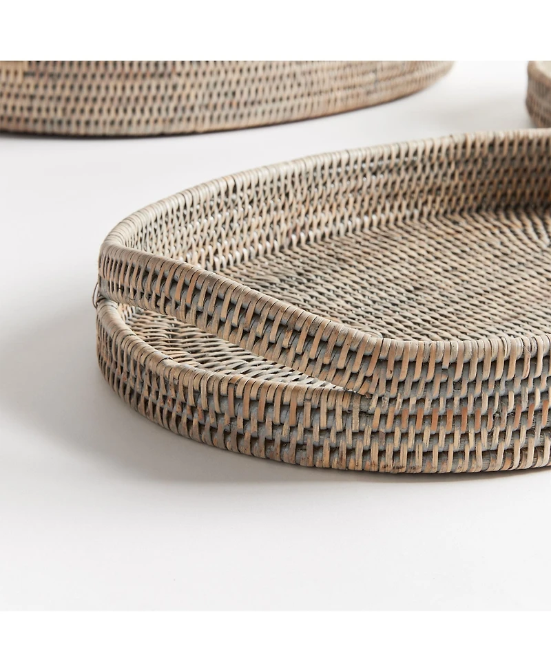 Napa Home & Garden Rattan 3-Piece Oval Serving Tray Set