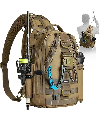Fishing Backpack with Rod Holder