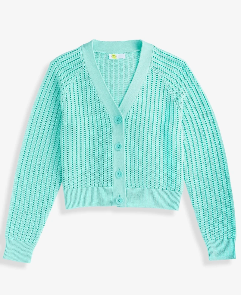Epic Threads Little & Big Girls V-Neck Button Cardigan, Exclusively at Macy's