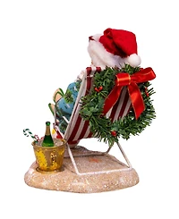 Kurt Adler 8.5-Inch Fabriche Santa Sitting on Beach Chair