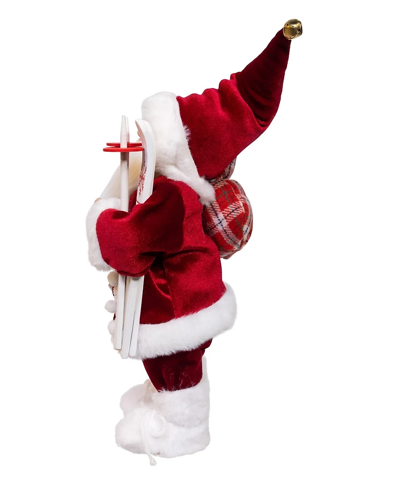 Kurt Adler 12-Inch Standing Christmas Santa with Skis