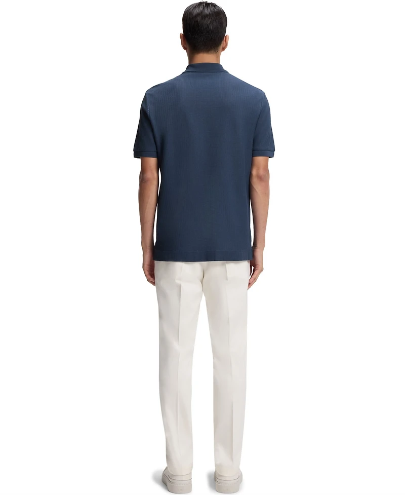 Boss by Hugo Boss Men's Zip Placket Structured-Cotton Polo Shirt