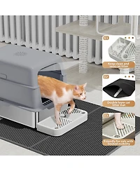 Extra Large 23.7 in. x 15.7 in. Stainless Steel Cat Litter Box with High Sided