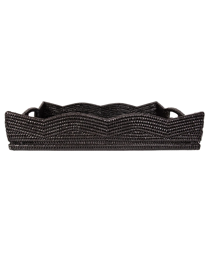 Artifacts Rattan Scallop Collection Rectangular Tray