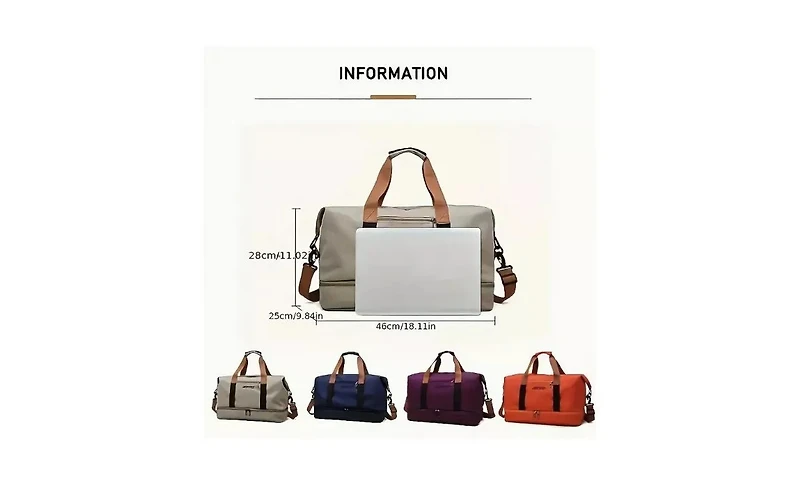 1 Large Capacity Travel Bag, Luggage Dry Wet Separation Bag,Casual Outdoor Bag Handbag,Yoga