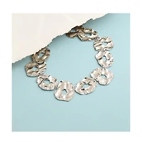 Sohi Women's Gold Dented Halo Statement Necklace