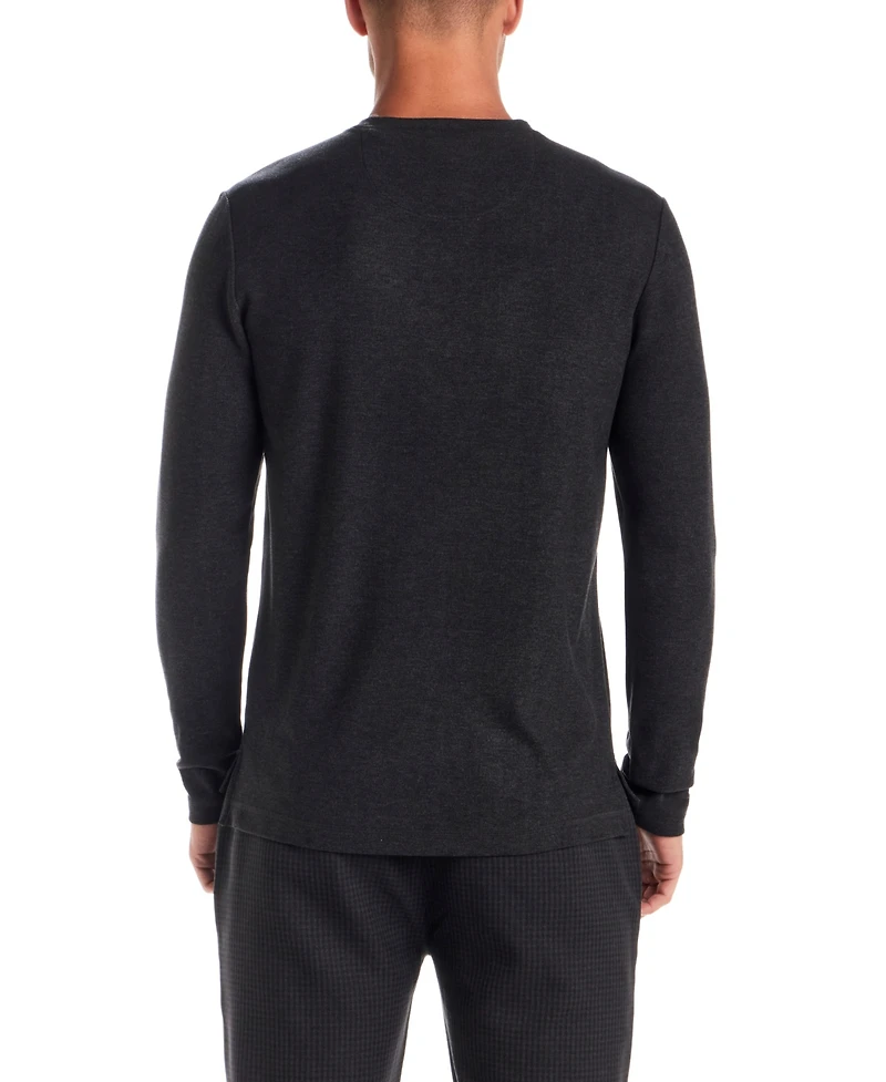 Vintage & Black Men's V-Neck Long Sleeve Shirt