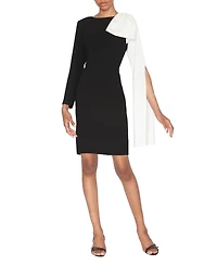 White Tie by Shani Women's Dramatic Bow Boat Neck Dress