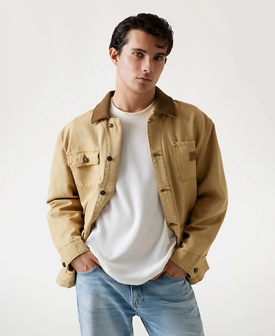 Guess Men's Casey Boxy Barn Collar Jacket