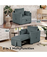 Boyel Living Convertible Sofa Bed Chair Pullout Single Sleeper with Usb and Pillows for Room