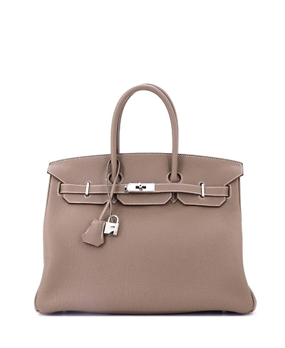 Pre-Owned HERMA‰S Birkin 35 Handbag Grey Togo with Palladium Hardware