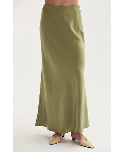 Crescent Women's Gabrielle Crushed Satin Maxi Skirt