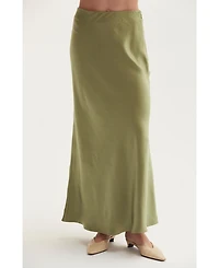 Crescent Women's Gabrielle Crushed Satin Maxi Skirt