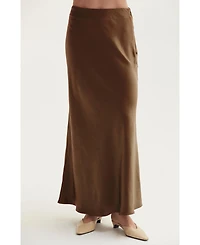 Crescent Women's Gabrielle Crushed Satin Maxi Skirt