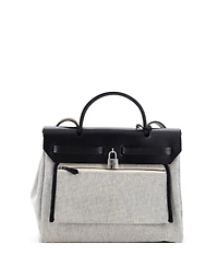 Pre-Owned Hermes 31 Herbag Zip Pegase Pop Toile and Leather