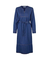 Masai Copenhagen Women's Long Sleeve V-Neck Denim Midi Dress