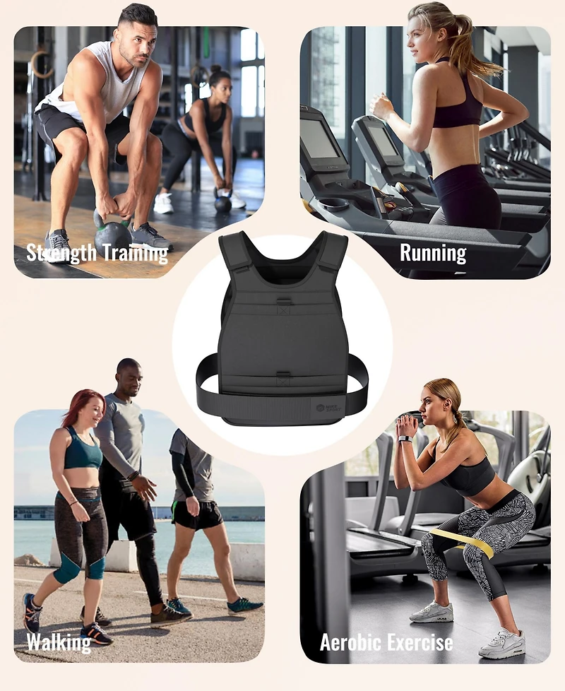 Sugift 22LB Adjustable Weighted Vest with Removable Weights for Men and Women