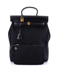 Pre-Owned Hermes Herbag A Dos Zip Backpack Toile and Leather