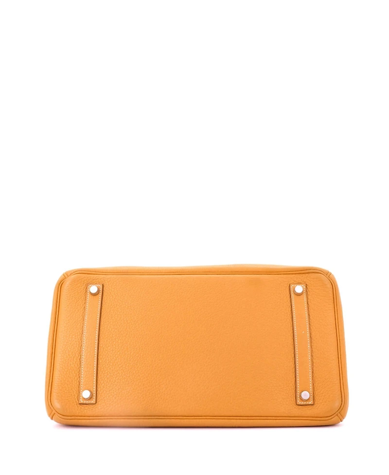 Pre-Owned HERMA‰S Birkin 35 Handbag Yellow Togo with Palladium Hardware