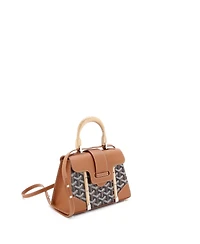 Pre-Owned Goyard Mini Structured Saigon Top Handle Bag Coated Canvas with Leather