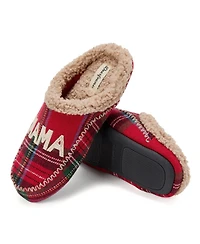 Dearfoams Women's Mama Bear Plaid Clog Slipper