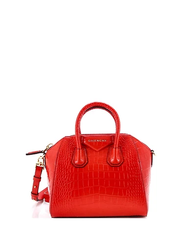 Pre-Owned Givenchy Mini Antigona Bag Embossed Leather