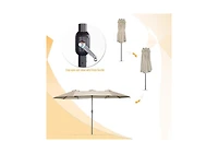 Aecojoy 15x9ft Double-Sided Patio Umbrella