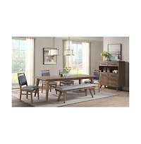 Intercon 63"" Bench w/Cushion in Weathered Chestnut