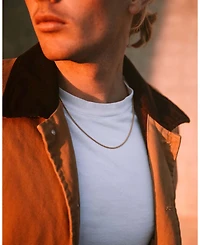 Vincero Men's Box Chain Necklace 2mm in Sterling Silver Bonded with 14K Gold and Parrot Clasp
