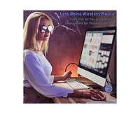 Wireless Keyboard And Mouse Combo - Full-Sized Ergonomic Keyboard With Holder, 2.4GHz Silent Cordless Set For Windows Laptop, Pc