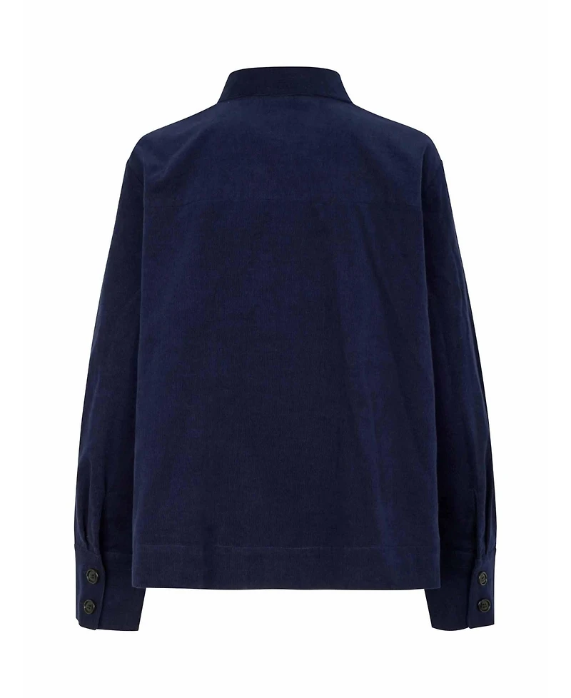 Masai Copenhagen Women's Long Sleeve Collared Velvet Shirt