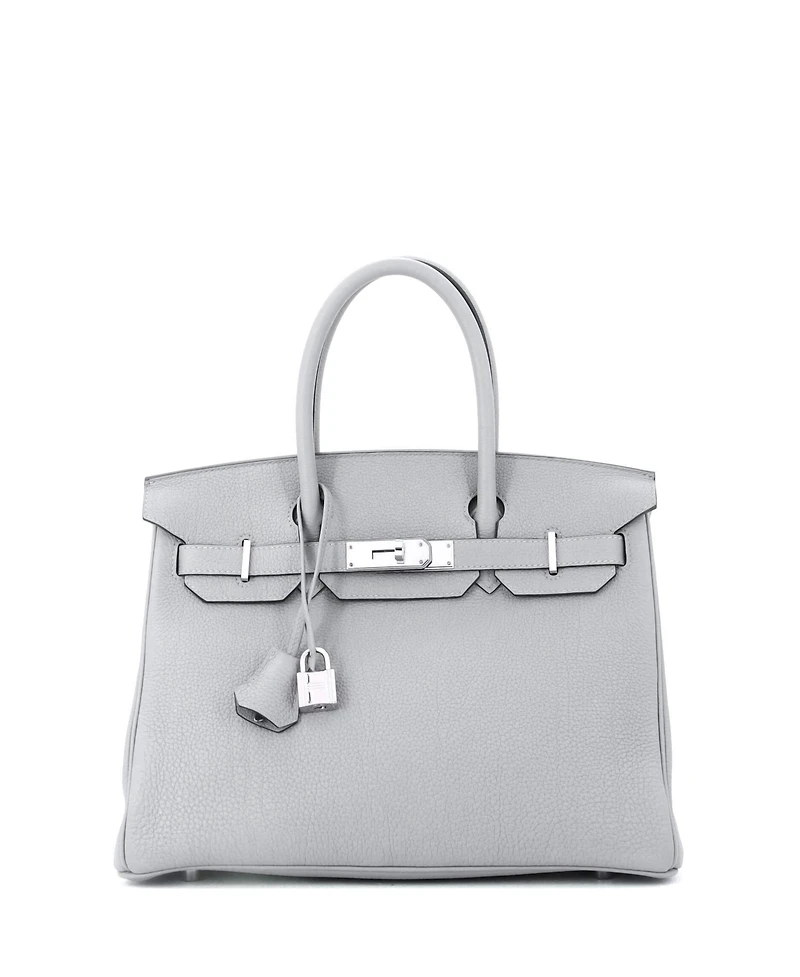 Pre-Owned HERMA‰S Birkin 30 Handbag Grey Togo with Palladium Hardware